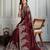 Maroon ethnic motif embroidered saree
