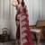 Maroon ethnic motif embroidered saree