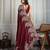 Maroon ethnic motif embroidered saree