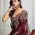 Maroon ethnic motif embroidered saree