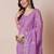 Lavender embellished saree with blouse piece