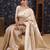 Cream woven design pure linen banarasi saree