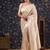 Cream woven design pure linen banarasi saree