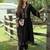 Black embroidered pure cotton kurta trouser dupatta set