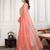 Peach embroidered work saree with blouse piece