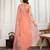 Peach embroidered work saree with blouse piece