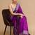 Purple woven design banarasi saree with unstitched blouse