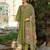 Green embroidered liva kurta trouser dupatta set
