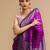 Purple woven design banarasi saree with unstitched blouse