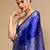 Blue woven design banarasi saree with unstitched blouse