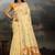 Yellow floral embroidered pure cotton designer muga saree