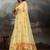 Yellow floral embroidered pure cotton designer muga saree