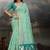 Sea green floral pure cotton designer muga saree