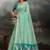 Sea green floral pure cotton designer muga saree
