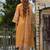 Yellow embroidered linen kurta trouser dupatta set
