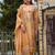 Yellow embroidered linen kurta trouser dupatta set