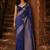 Blue ethnic motifs zari silk blend banarasi saree