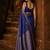 Blue ethnic motifs zari silk blend banarasi saree