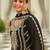 Black embroidered chinon kurta trouser dupatta set