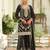 Black embroidered chinon kurta trouser dupatta set