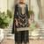 Black embroidered chinon kurta trouser dupatta set