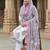 White printed pure cotton kurta trouser dupatta set