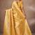 Yellow woven design banarasi sarees with blouse piece