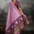 Lavender ethnic motifs pure cotton designer muga saree