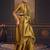 Gold pure chiffon zari saree with blouse