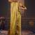 Gold pure chiffon zari saree with blouse