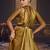 Gold pure chiffon zari saree with blouse