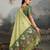 Lime ethnic motifs pure cotton designer muga saree