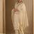 Off white embroidered liva kurta trouser dupatta set