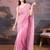 Mauve sequinned embellished saree with blouse piece