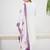 White embroidered viscose rayon kurta trouser dupatta set