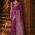 Purple ethnic motifs zari silk blend banarasi saree