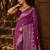 Purple ethnic motifs zari silk blend banarasi saree
