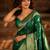 Green woven design zari silk blend banarasi saree