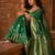 Green woven design zari silk blend banarasi saree