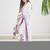 White embroidered viscose rayon kurta trouser dupatta set