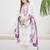 White embroidered viscose rayon kurta trouser dupatta set