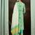 Sea green embroidered pure cotton kurta trouser dupatta set