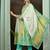 Sea green embroidered pure cotton kurta trouser dupatta set