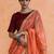Orange woven design chanderi sarees with blouse piece