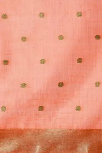 Orange woven design chanderi sarees with blouse piece
