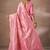 Pink woven design sarees with blouse piece