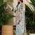 Cream embroidered viscose rayon kurta trouser dupatta set