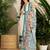 Cream embroidered viscose rayon kurta trouser dupatta set