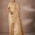 Beige woven design sarees with blouse piece