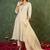 White embroidered liva kurta trouser dupatta set